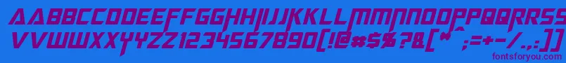 MegatronItalic Font – Purple Fonts on Blue Background