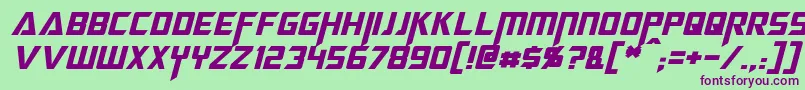 MegatronItalic Font – Purple Fonts on Green Background