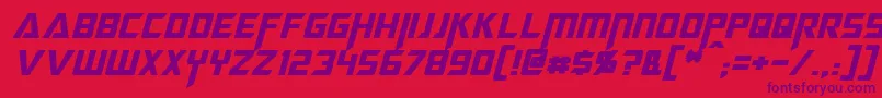 MegatronItalic Font – Purple Fonts on Red Background