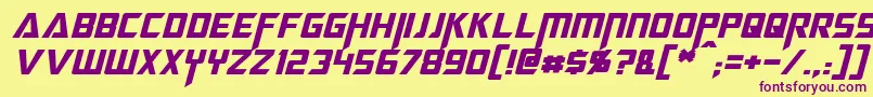MegatronItalic Font – Purple Fonts on Yellow Background