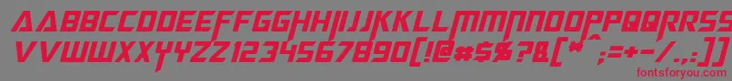 MegatronItalic-fontti – punaiset fontit harmaalla taustalla