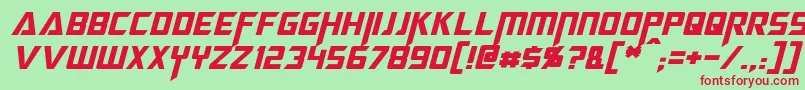 フォントMegatronItalic – 赤い文字の緑の背景