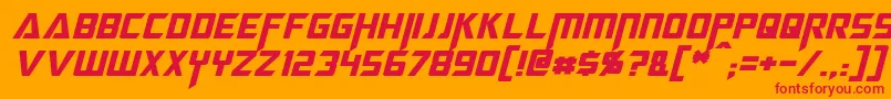 MegatronItalic-fontti – punaiset fontit oranssilla taustalla