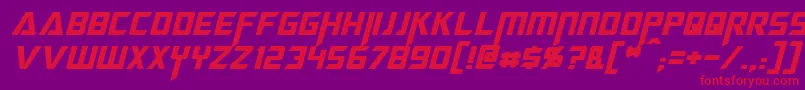フォントMegatronItalic – 紫の背景に赤い文字