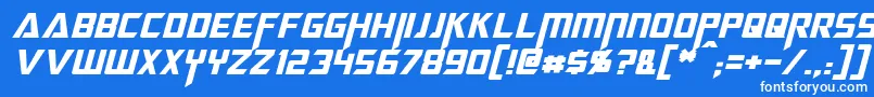 MegatronItalic-fontti – valkoiset fontit sinisellä taustalla