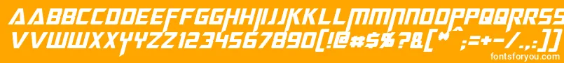 MegatronItalic Font – White Fonts on Orange Background