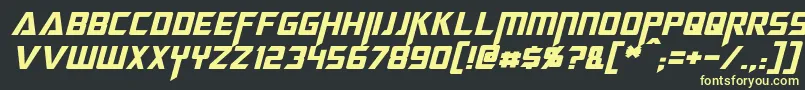 MegatronItalic Font – Yellow Fonts on Black Background