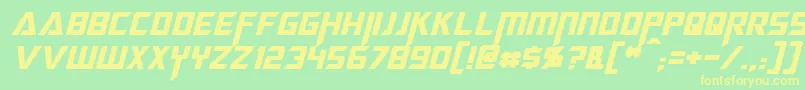 MegatronItalic Font – Yellow Fonts on Green Background