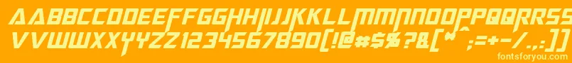 MegatronItalic Font – Yellow Fonts on Orange Background