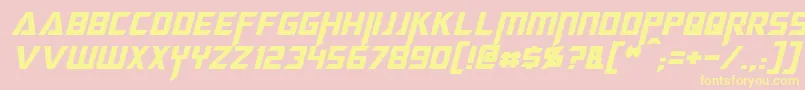 MegatronItalic Font – Yellow Fonts on Pink Background