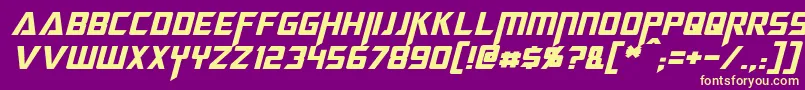 MegatronItalic-fontti – keltaiset fontit violetilla taustalla