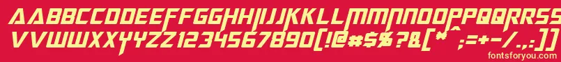 Czcionka MegatronItalic – żółte czcionki na czerwonym tle