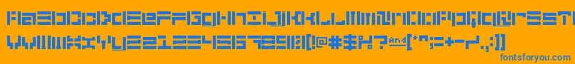 5didgitStencil-Schriftart – Blaue Schriften auf orangefarbenem Hintergrund