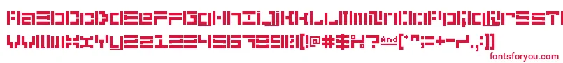 フォント5didgitStencil – 白い背景に赤い文字