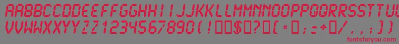 Lcdmono2Ultra Font – Red Fonts on Gray Background