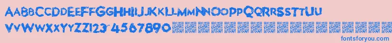 Lovebombs Font – Blue Fonts on Pink Background