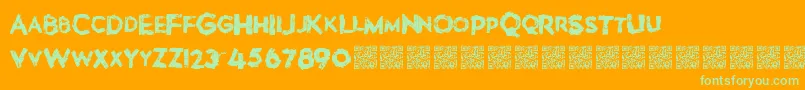 Lovebombs Font – Green Fonts on Orange Background