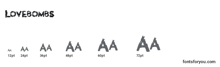 Lovebombs Font Sizes