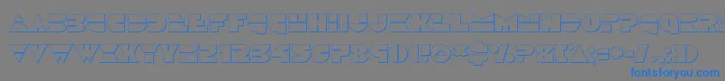 フォントDiscoduckout – 灰色の背景に青い文字