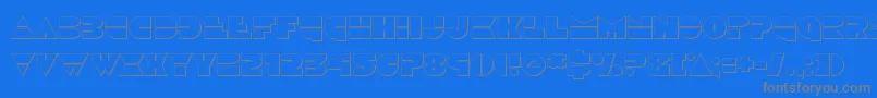 フォントDiscoduckout – 青い背景に灰色の文字