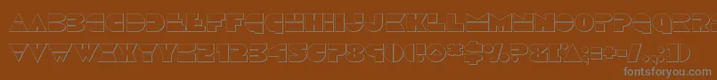 Discoduckout-fontti – harmaat kirjasimet ruskealla taustalla