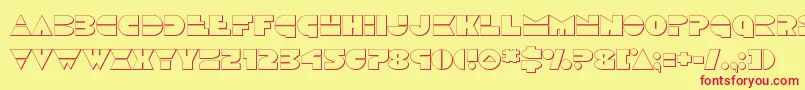 Fonte Discoduckout – fontes vermelhas em um fundo amarelo