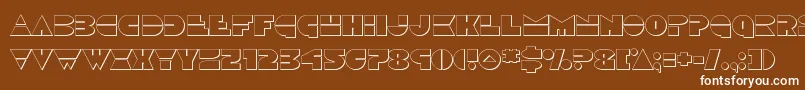 フォントDiscoduckout – 茶色の背景に白い文字