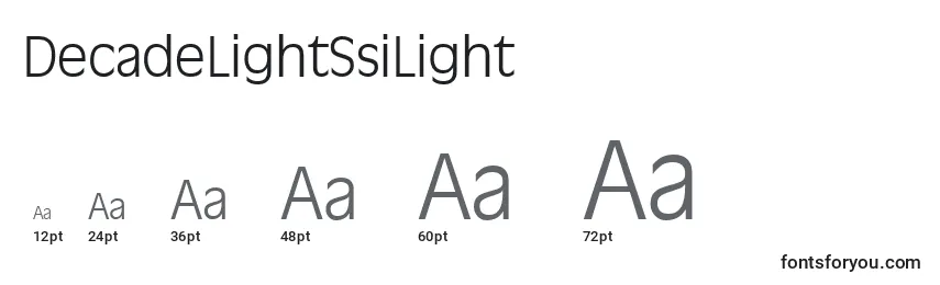 Размеры шрифта DecadeLightSsiLight