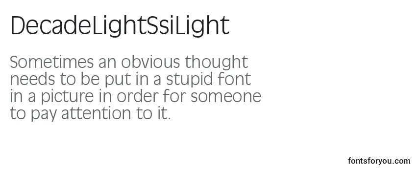 Review of the DecadeLightSsiLight Font