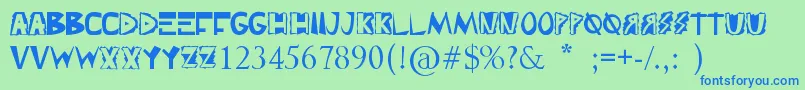 Punks Font – Blue Fonts on Green Background