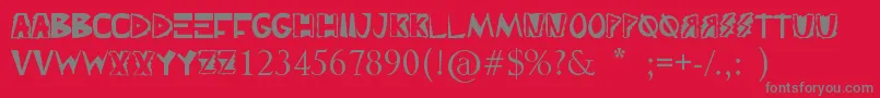 Punks Font – Gray Fonts on Red Background