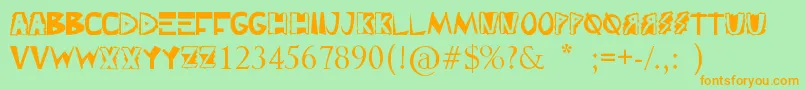 Punks Font – Orange Fonts on Green Background