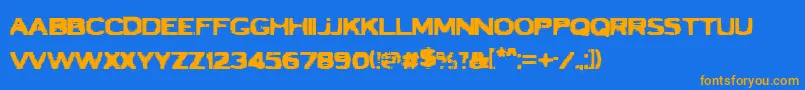 VtcBadluck Font – Orange Fonts on Blue Background
