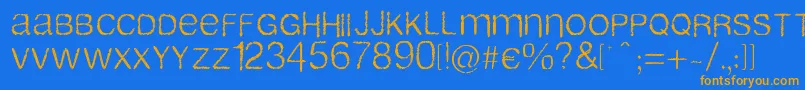 フォントAirlib – オレンジ色の文字が青い背景にあります。