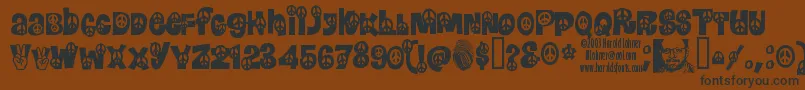 Peace ffy-Schriftart – Schwarze Schriften auf braunem Hintergrund