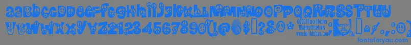 Peace ffy Font – Blue Fonts on Gray Background