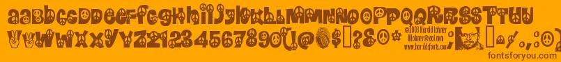 Peace ffy Font – Brown Fonts on Orange Background