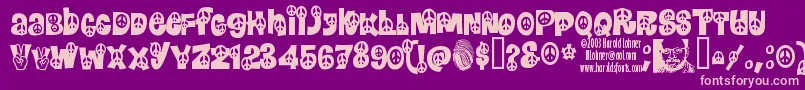 Peace ffy Font – Pink Fonts on Purple Background