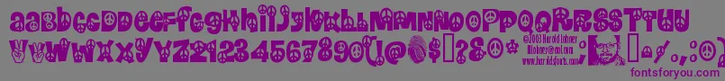 Peace ffy Font – Purple Fonts on Gray Background