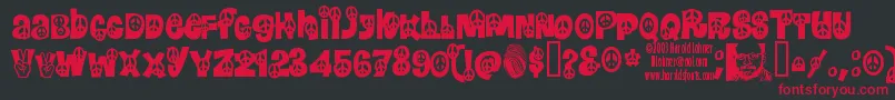 Peace ffy Font – Red Fonts on Black Background