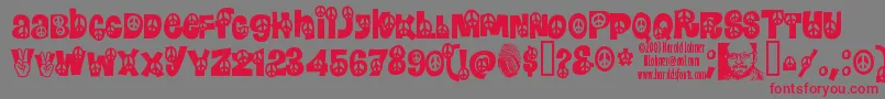 Peace ffy Font – Red Fonts on Gray Background