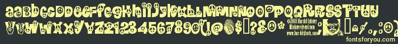 Peace ffy Font – Yellow Fonts on Black Background
