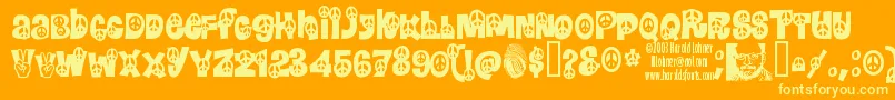 Peace ffy Font – Yellow Fonts on Orange Background