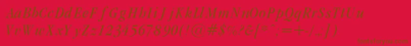 GaramondcondItalic Font – Brown Fonts on Red Background