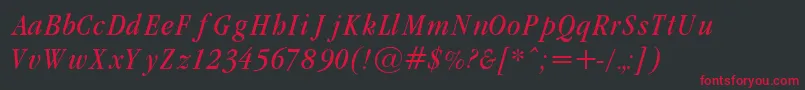 GaramondcondItalic Font – Red Fonts on Black Background