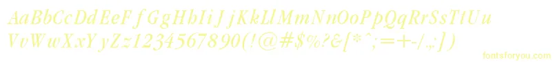 GaramondcondItalic Font – Yellow Fonts on White Background