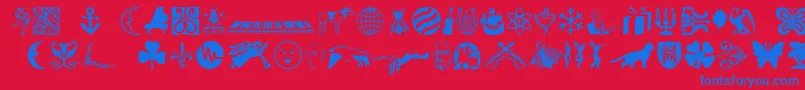 DavysRegular Font – Blue Fonts on Red Background