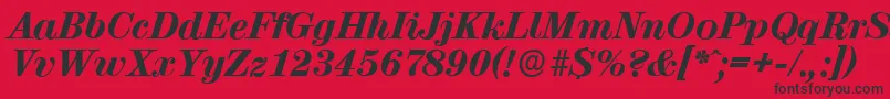 ValenciaserialHeavyItalic Font – Black Fonts on Red Background