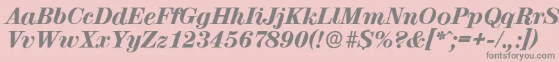 ValenciaserialHeavyItalic Font – Gray Fonts on Pink Background