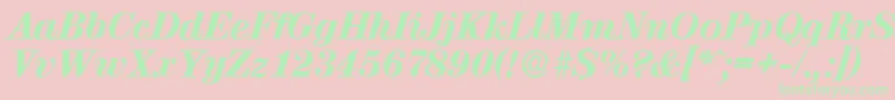 ValenciaserialHeavyItalic Font – Green Fonts on Pink Background